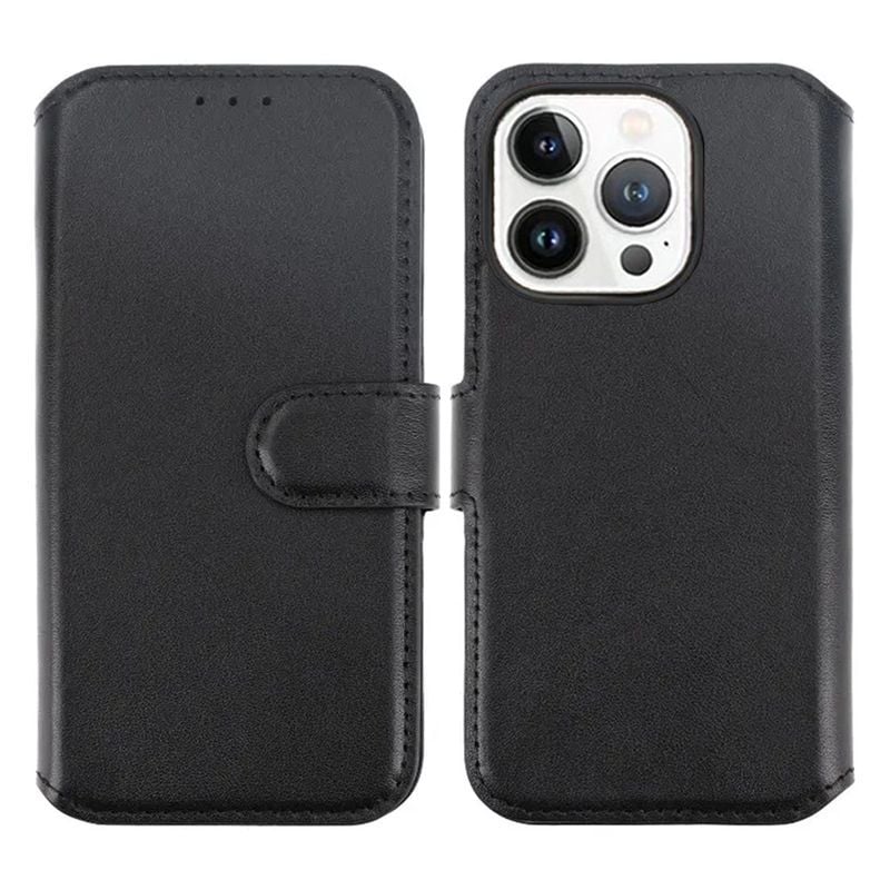 iPhone 15 Pro Max Plånboksfodral Läder Rvelon - Svart image 1