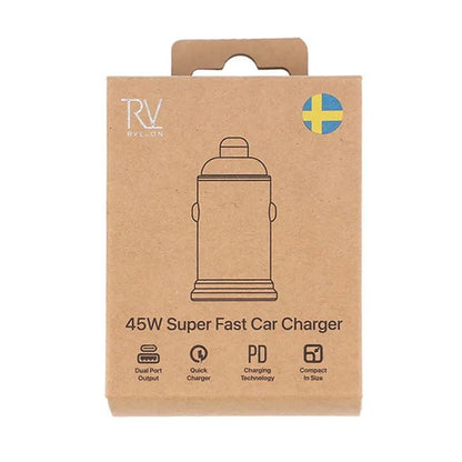 Rvelon Billaddare 45W USB-C PD3.0 & USB A QC3.0 image 4