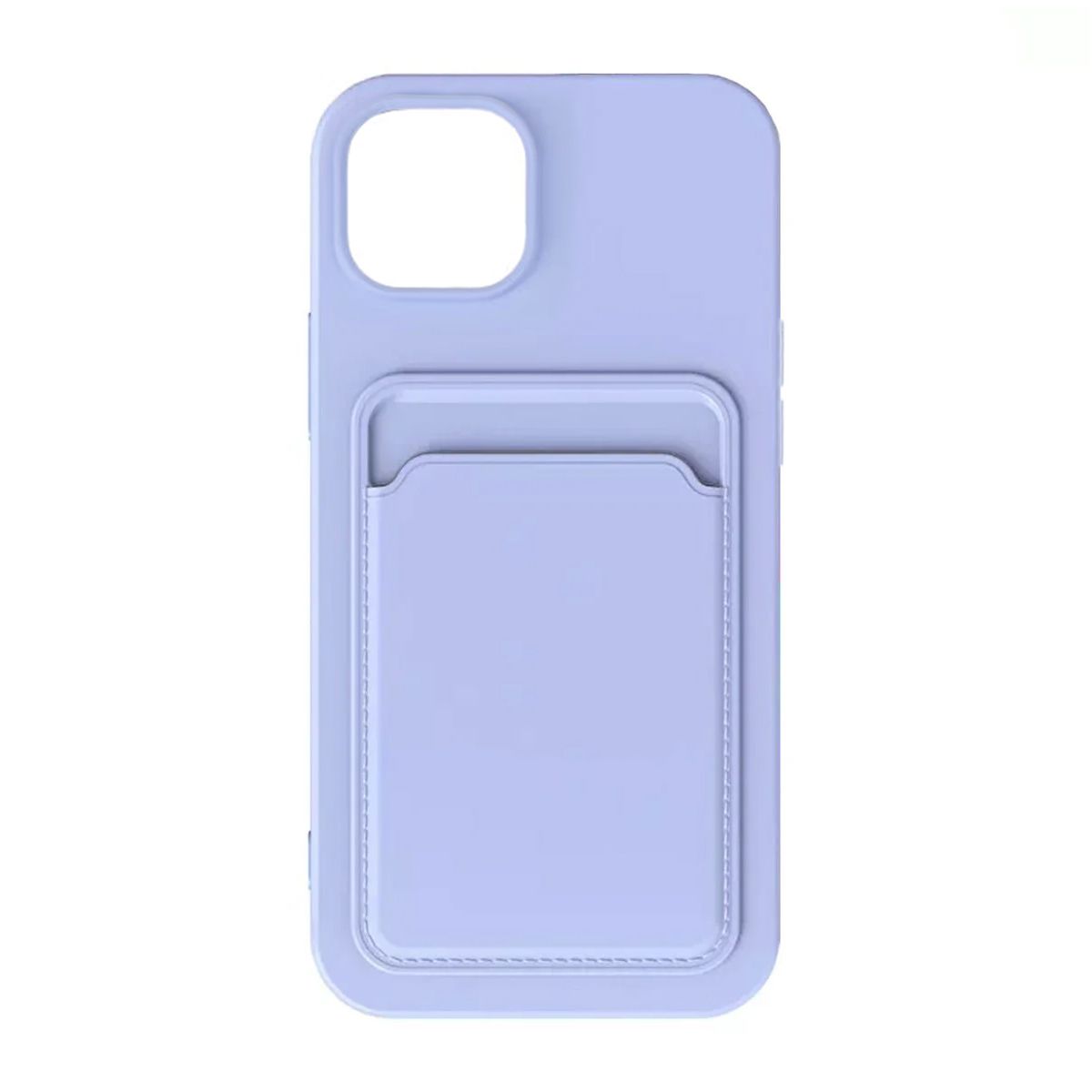 iPhone 15 Plus Mobilskal Silikon med Korthållare - Lila image 3