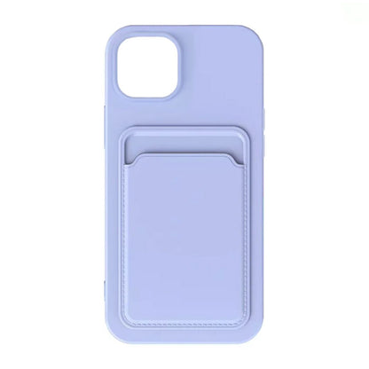 iPhone 15 Plus Mobilskal Silikon med Korthållare - Lila image 3