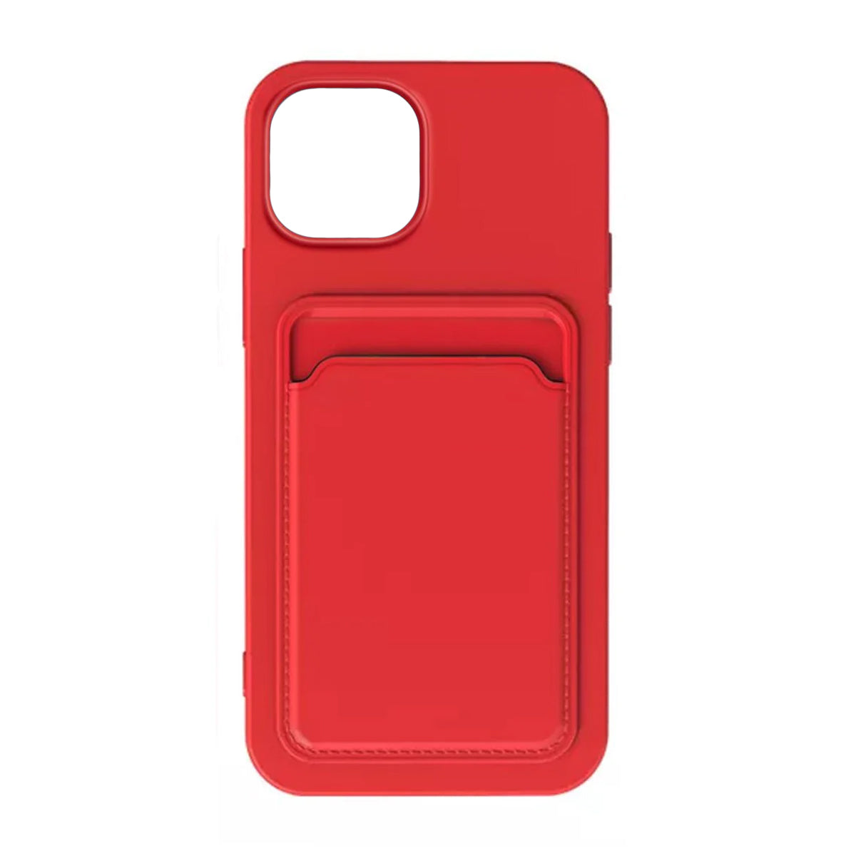 iPhone 15 Plus Mobilskal Silikon med Korthållare - Röd image 3