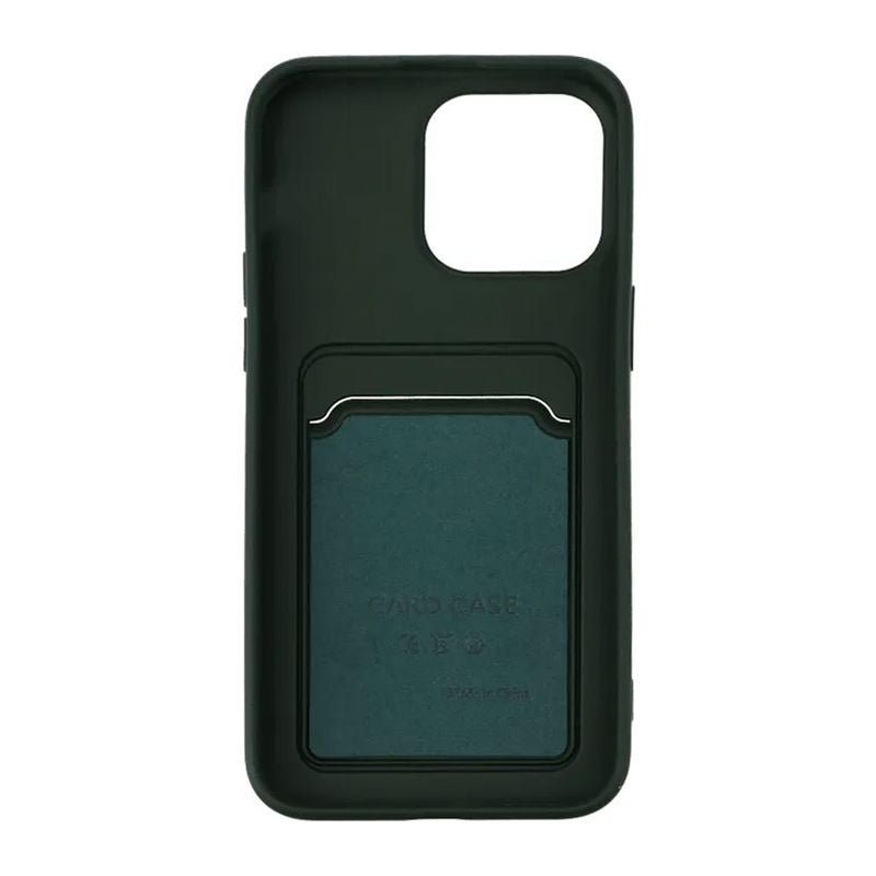 iPhone 15 Pro Max Mobilskal Silikon med Korthållare - Grön image 3