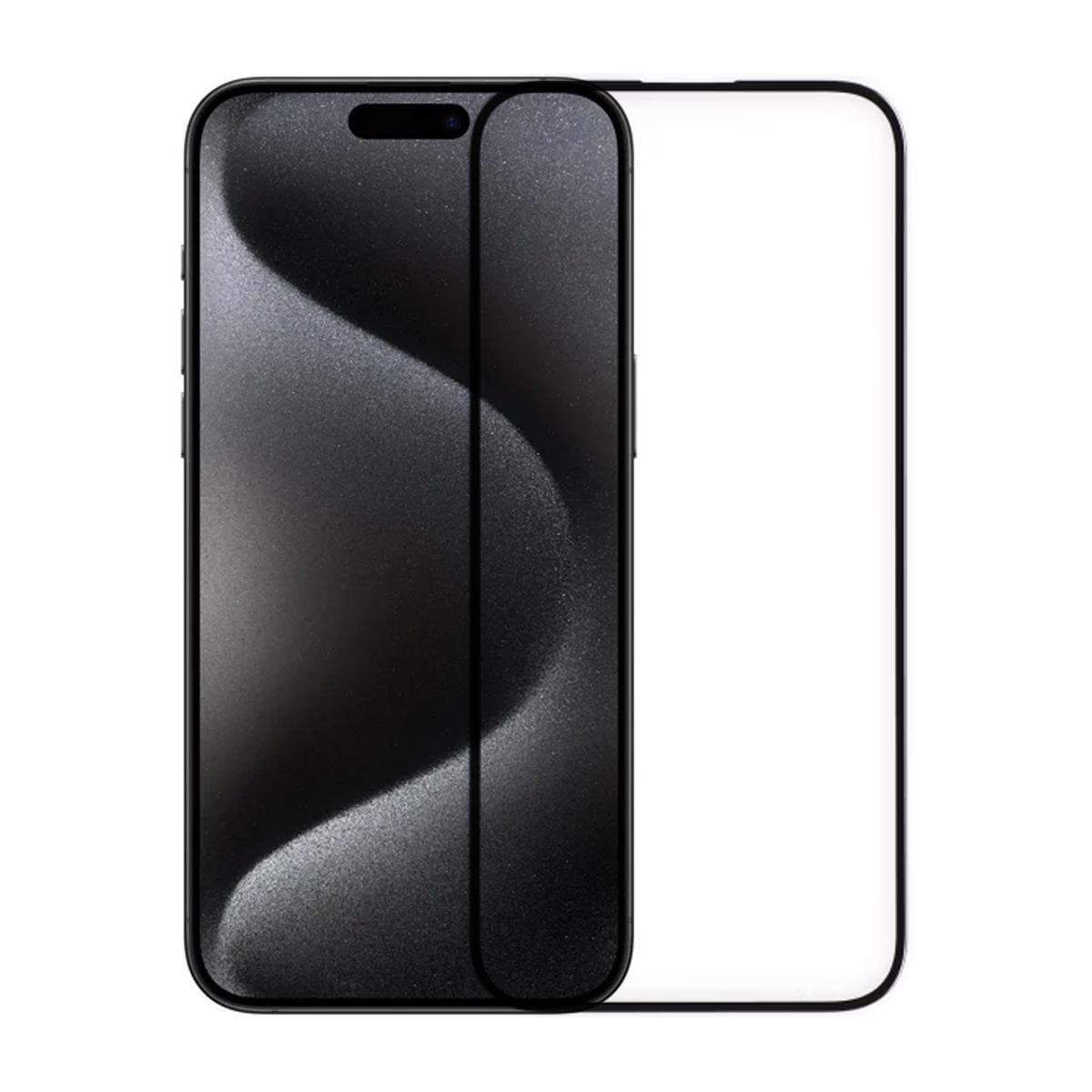 Skärmskydd iPhone 15 Pro - 3D Härdat Glas Svart (bulk) image 1