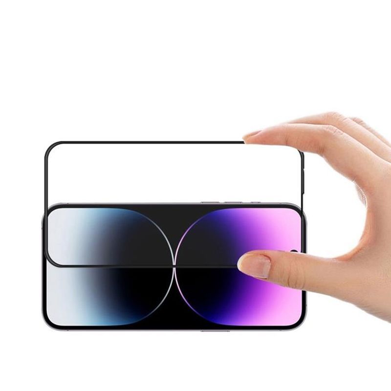 Skärmskydd iPhone 15 Pro Max - 3D Härdat Glas Svart (bulk) image 2