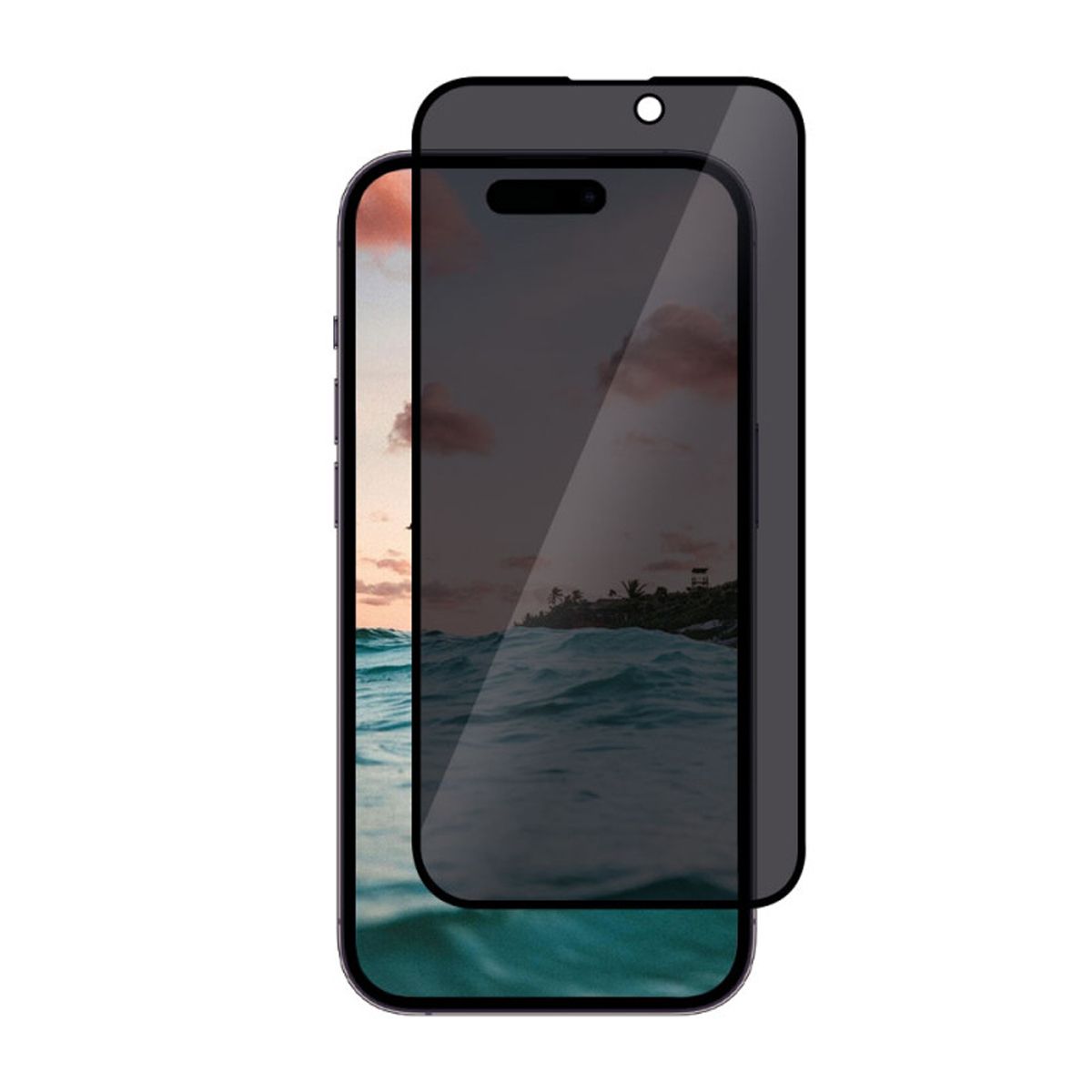 Skärmskydd iPhone 15 Pro - Privacy 3D Härdat Glas (bulk) image 1