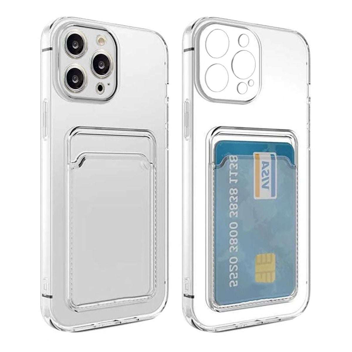 iPhone 15 Pro Stöttåligt Skal med Korthållare - Transparent image 1