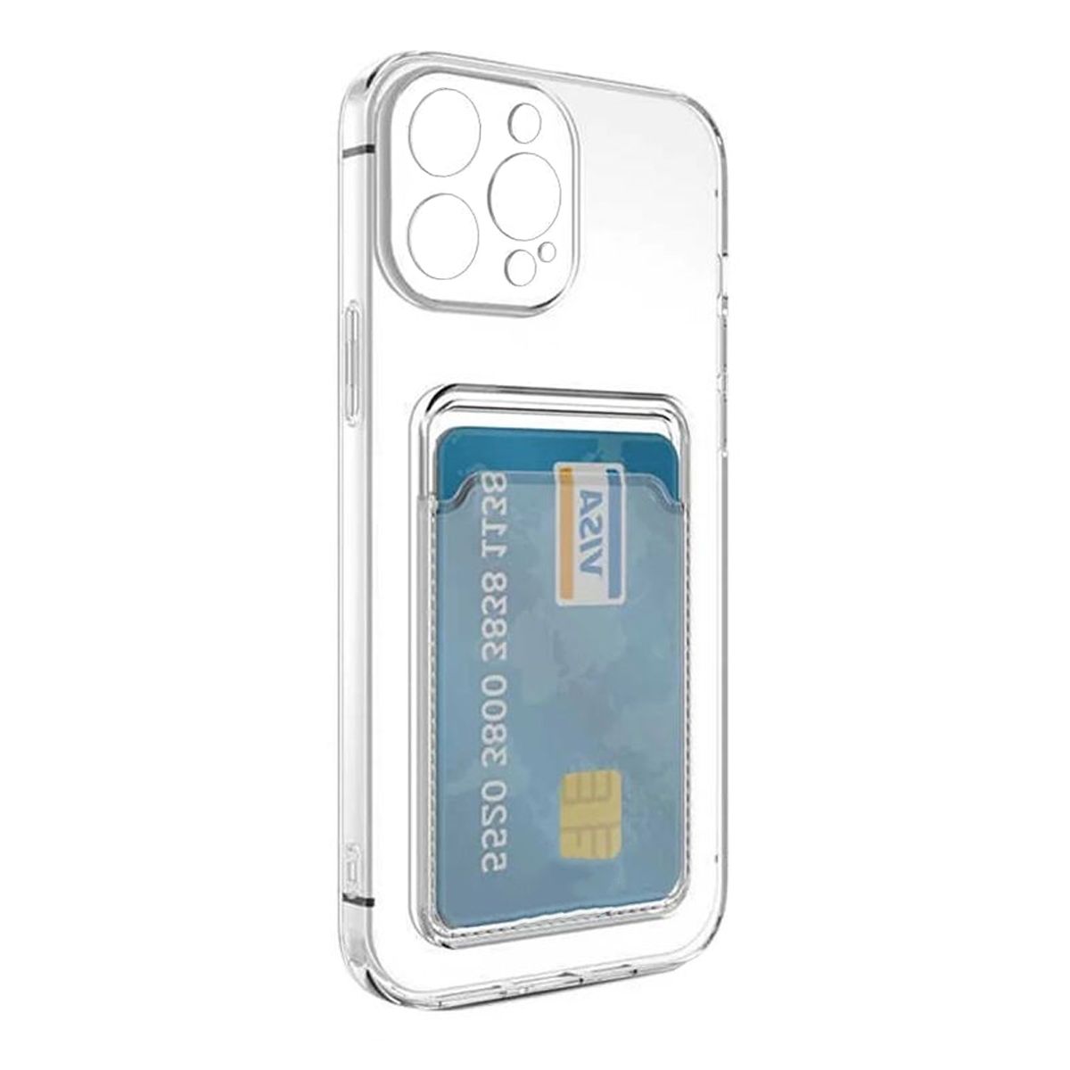 iPhone 15 Pro Stöttåligt Skal med Korthållare - Transparent image 3