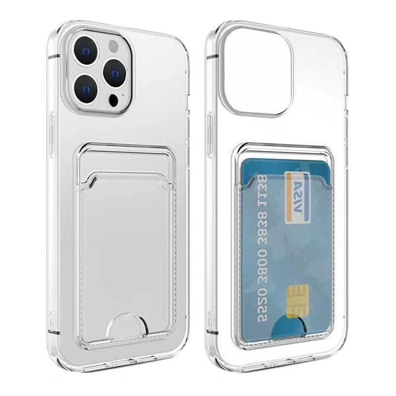 iPhone 15 Pro Max Stöttåligt Skal med Korthållare - Transparent image 1