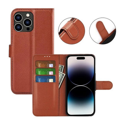 iPhone 15 Pro Plånboksfodral med stativ - Brun image 5