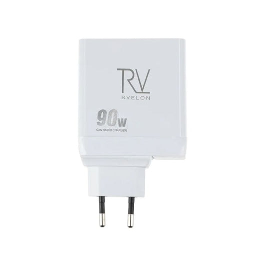 Rvelon 90W USB-C x2 + USB-A Väggladdare image 1