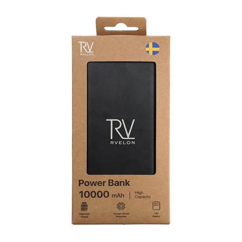 Rvelon Powerbank 10000 mAh - Svart image 4