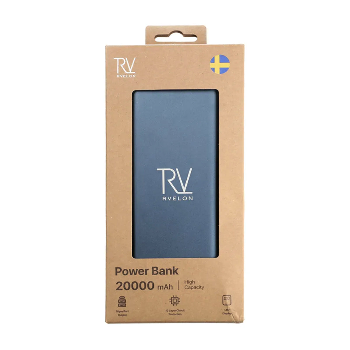 Rvelon Powerbank 20000 mAh - Blå image 4