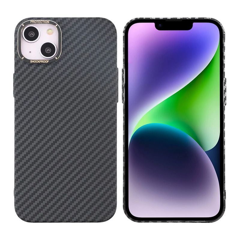 iPhone 15 Plus Mobilskal i Kolfiber - Svart image 1