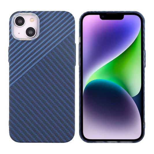 iPhone 15 Plus Mobilskal i Kolfiber - Blå/Grå image 1