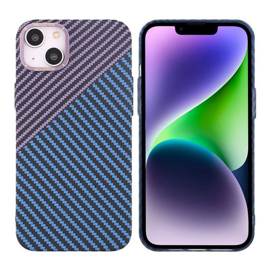 iPhone 15 Plus Mobilskal i Kolfiber - Lila/Blå image 1