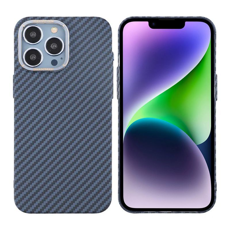 iPhone 15 Pro Mobilskal i Kolfiber - Blå image 1