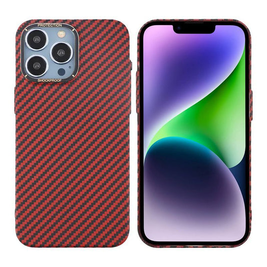 iPhone 15 Pro Mobilskal i Kolfiber - Röd image 1