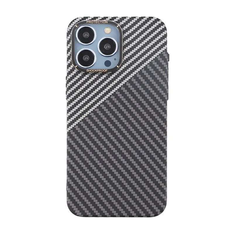 iPhone 15 Pro Max Mobilskal i Kolfiber - Svart/Vit image 2