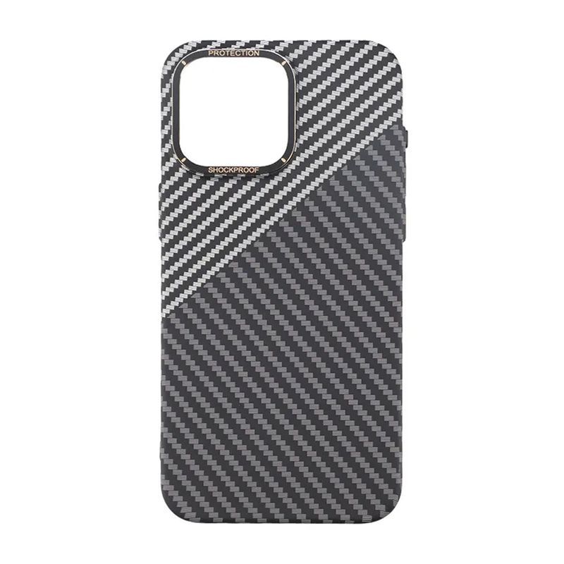 iPhone 15 Pro Max Mobilskal i Kolfiber - Svart/Vit image 3