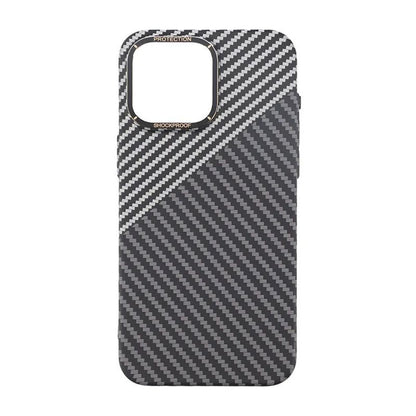 iPhone 15 Pro Max Mobilskal i Kolfiber - Svart/Vit image 3