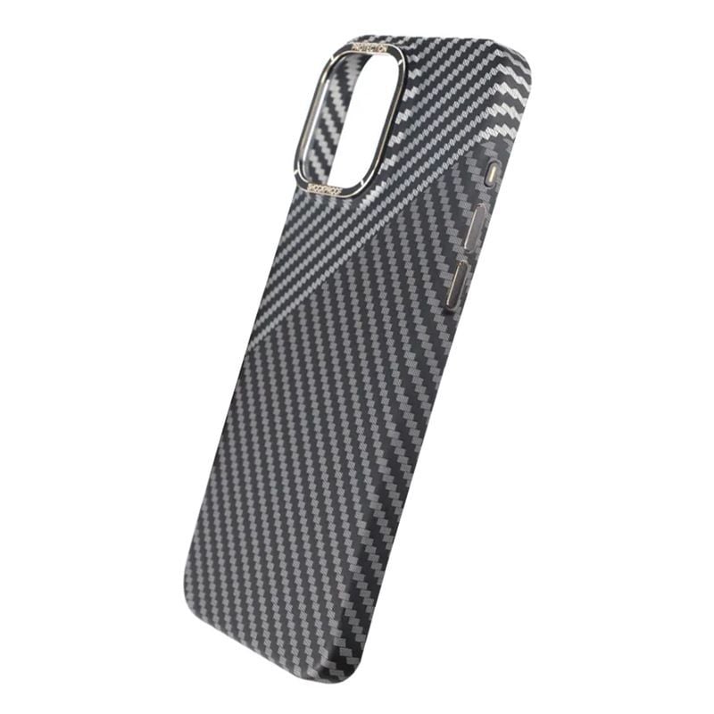 iPhone 15 Pro Max Mobilskal i Kolfiber - Svart/Vit image 6