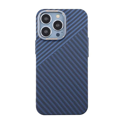 iPhone 15 Pro Max Mobilskal i Kolfiber - Blå/Grå image 2