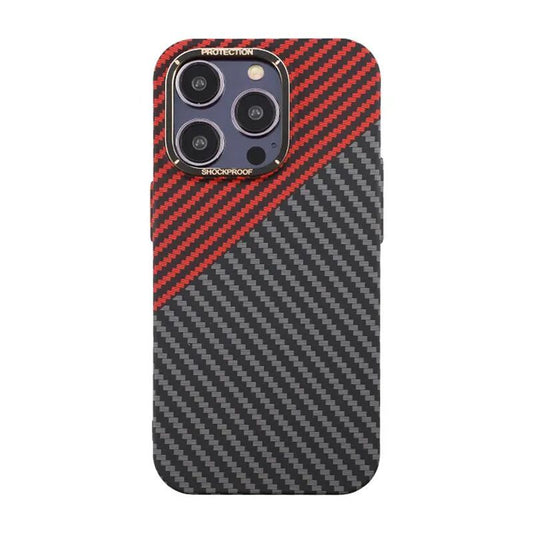 iPhone 15 Pro Max Mobilskal i Kolfiber - Röd/Svart image 2