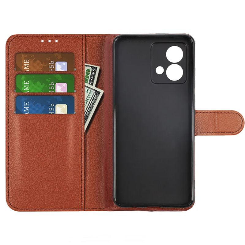 Moto G84 5G Plånboksfodral med Stativ - Brun image 2