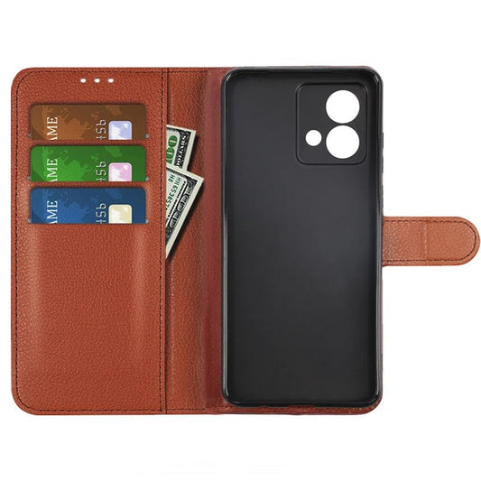 Moto G84 5G Plånboksfodral med Stativ - Brun image 2
