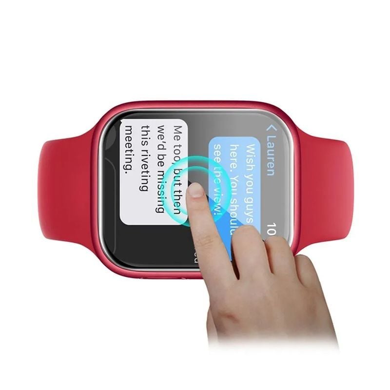 Apple Watch Series 9 45mm Skärmskydd Härdat Glas - Svart image 2