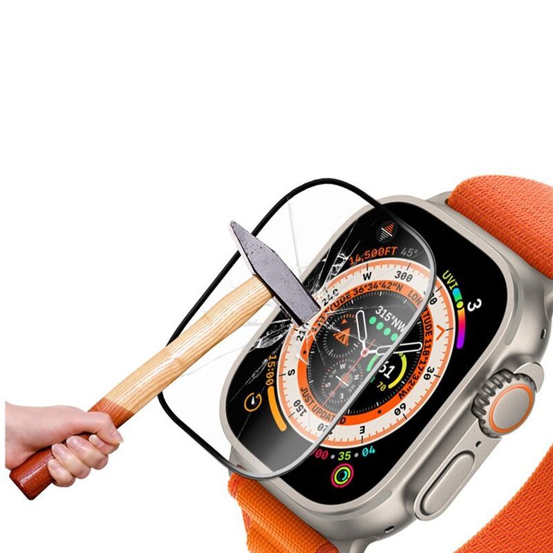 Apple Watch Ultra 49mm Skärmskydd Härdat Glas - Svart image 4