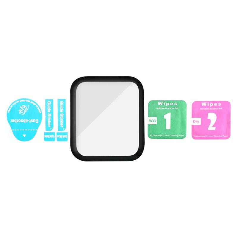 Apple Watch Series 7 45mm Skärmskydd Härdat Glas - Svart image 3