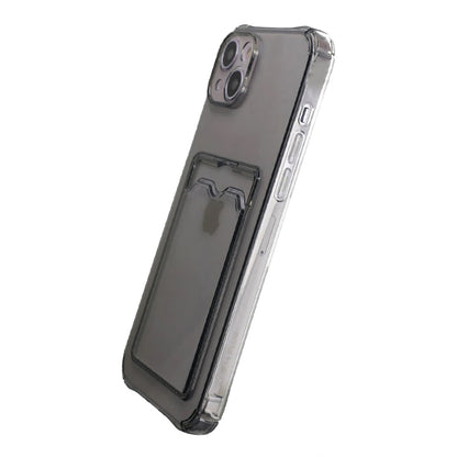 iPhone 15 Plus Stöttåligt Skal med Korthållare - Svart image 4