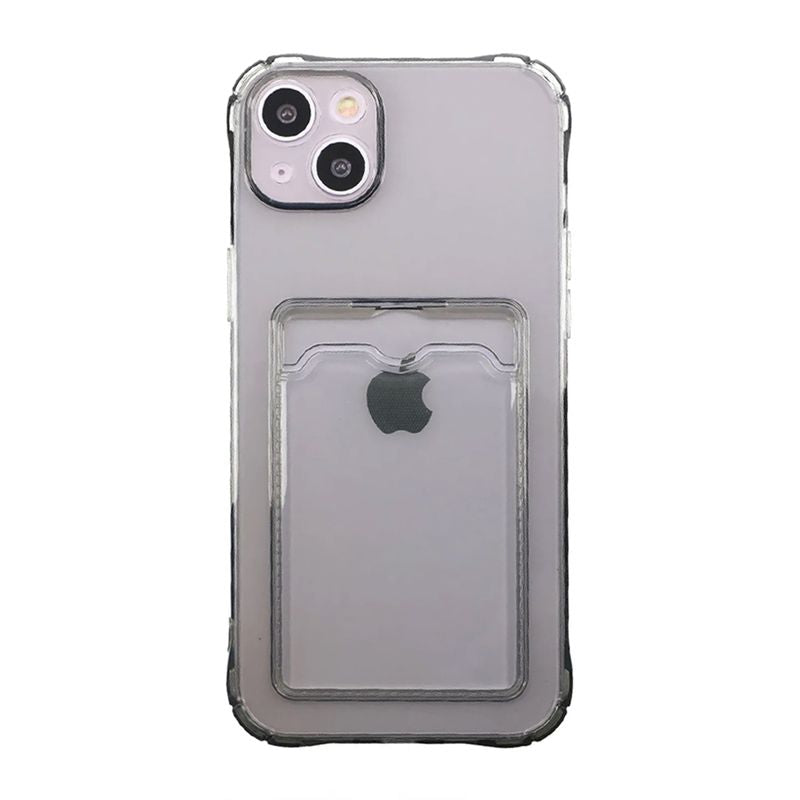 iPhone 15 Plus Stöttåligt Skal med Korthållare - Svart image 7