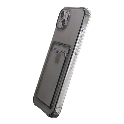 iPhone 15 Plus Stöttåligt Skal med Korthållare - Svart image 9