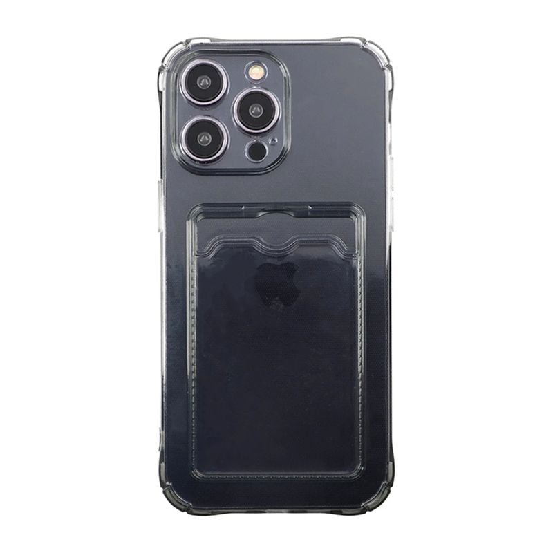 iPhone 15 Pro Stöttåligt Skal med Korthållare - Svart image 7