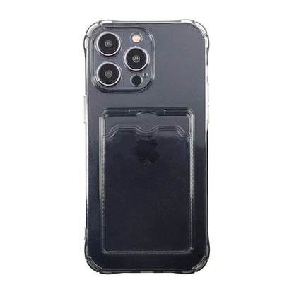 iPhone 15 Pro Stöttåligt Skal med Korthållare - Svart image 7