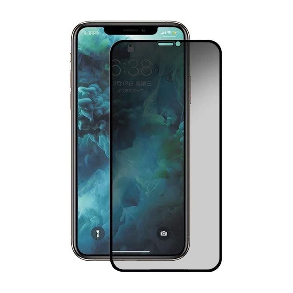 Skärmskydd iPhone 11 Pro Max/XS Max - Privacy 3D Härdat Glas (miljö) image 1