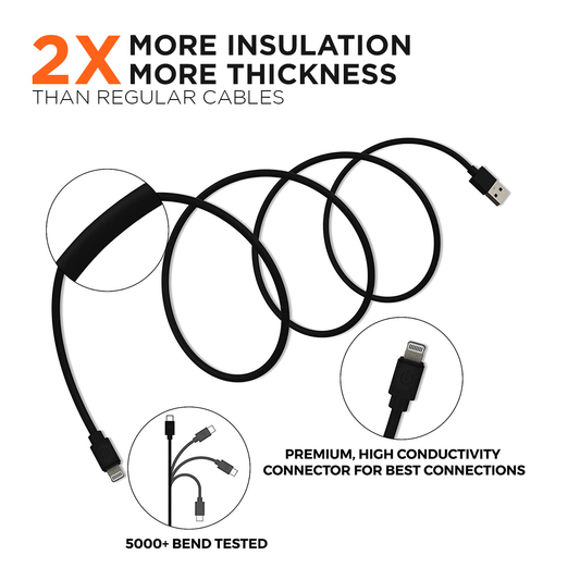 G-SP Laddkabel iPhone/iPad/Airpods MFi 3 meter - Svart image 2