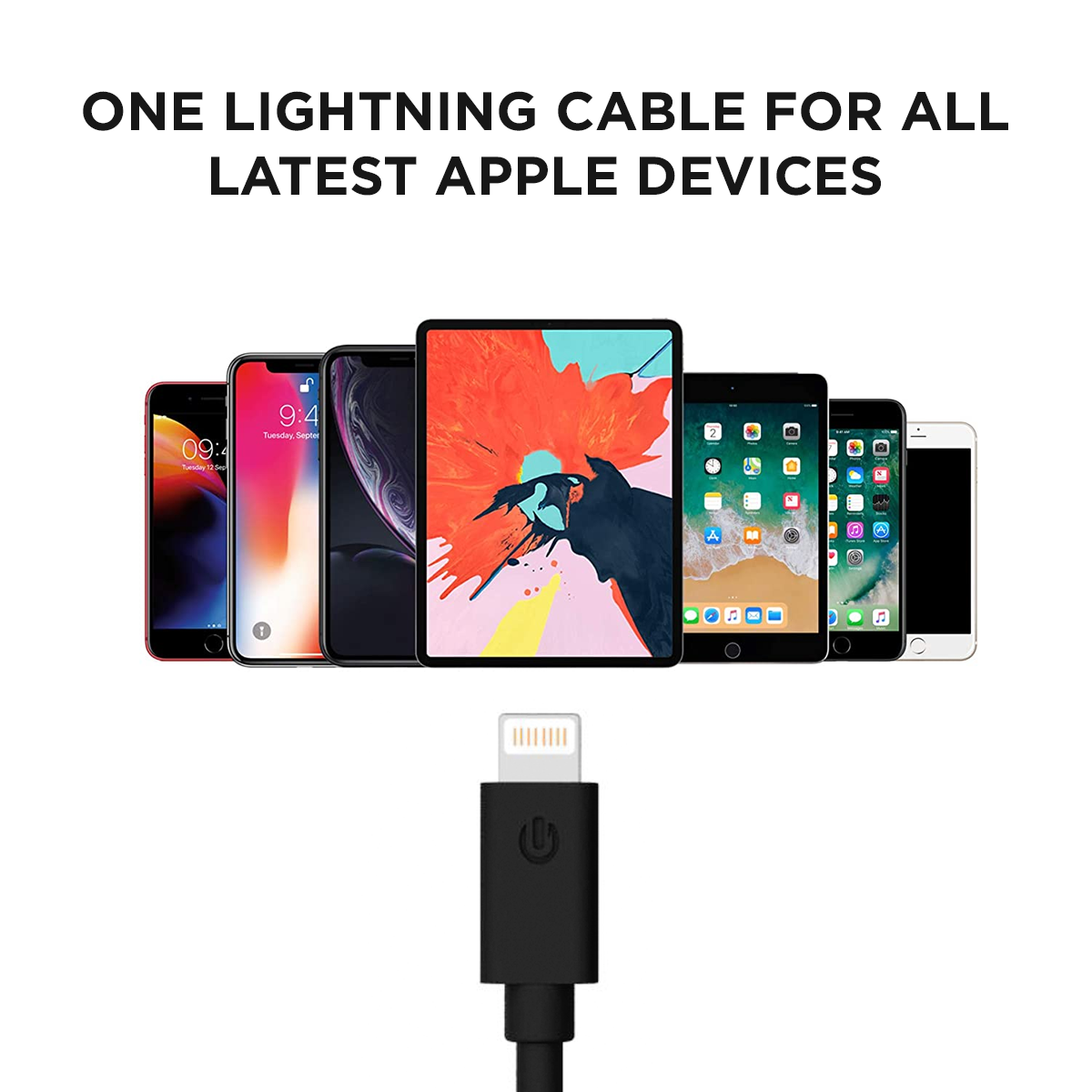 G-SP Laddkabel iPhone/iPad/Airpods MFi 3 meter - Svart image 6