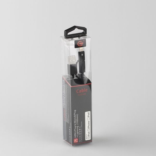 G-SP Micro-USB Kabel Lightning Adapter 1 meter - Svart image 2