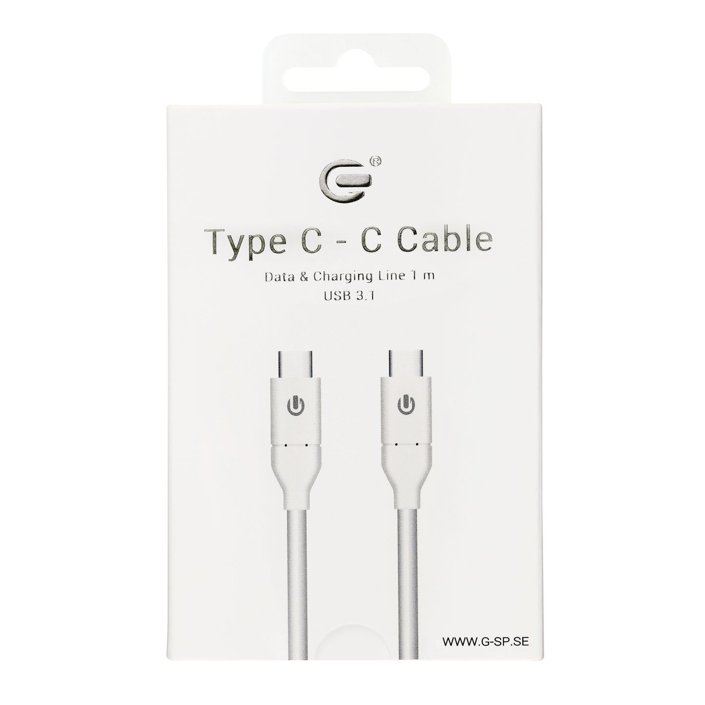 USB-C till USB-C (3.1) Laddningskabel 1m - Vit image 1