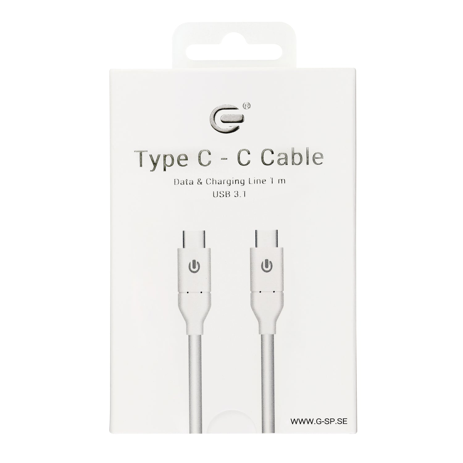USB-C till USB-C (3.1) Laddningskabel 1m - Vit image 1