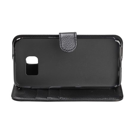 Samsung S7 Edge Plånboksfodral Läder med Stativ - Svart image 1