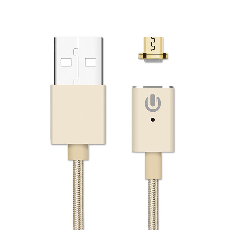 Magnetisk Micro-USB Flätad kabel - Guld image 3