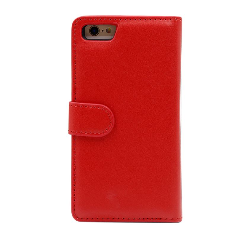 iPhone 6/6S Plånboksfodral Handväska med Avtagbart Skal - Röd image 2