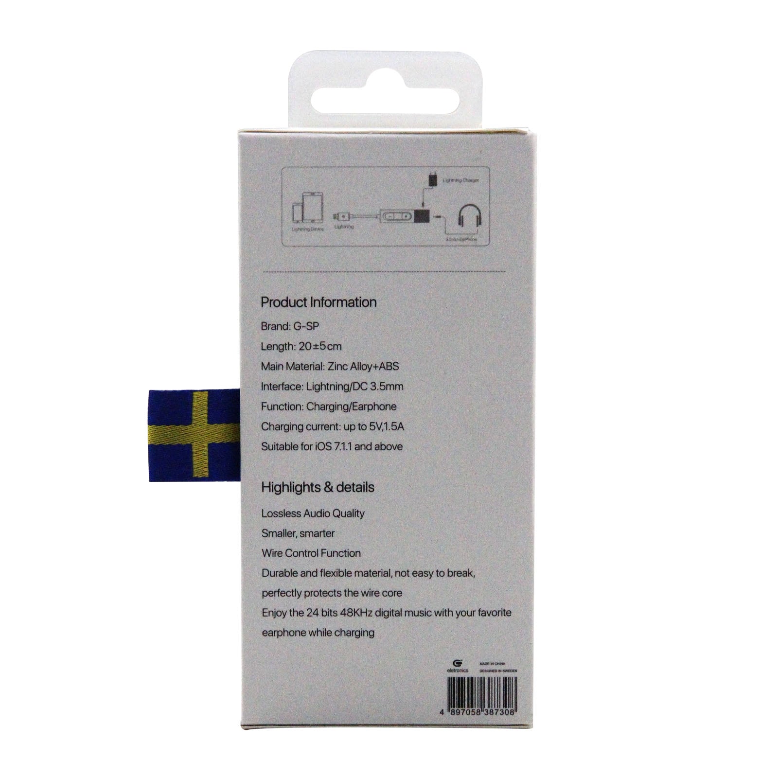 Lightning till 3,5mm Adapter med Ljudkontroll image 3