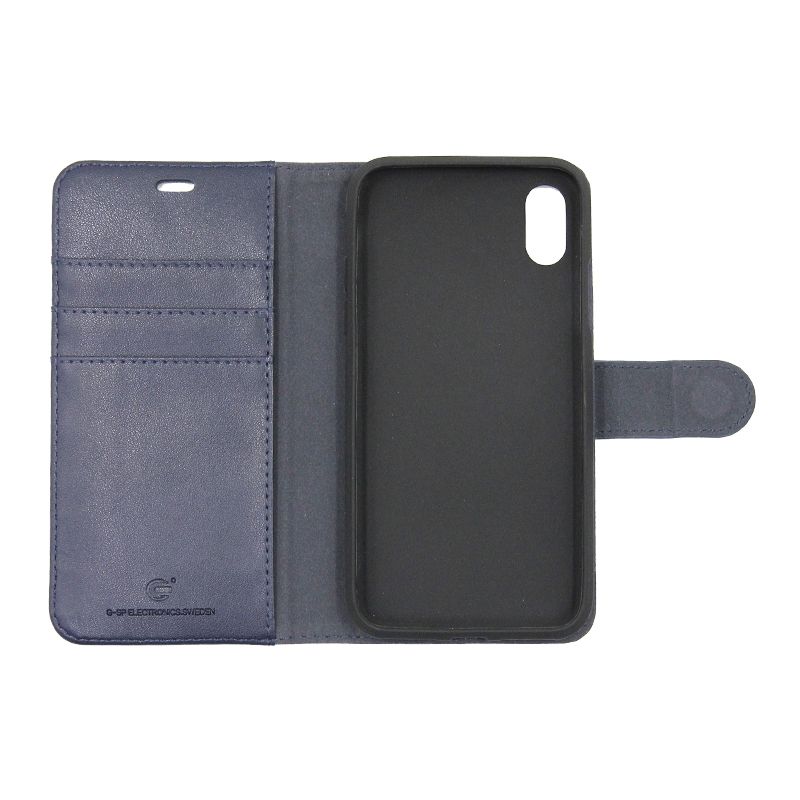 iPhone X/XS Plånboksfodral Läder med Stativ - Blå image 3