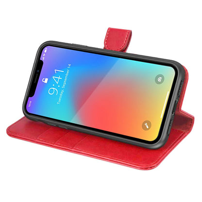 iPhone X/XS Plånboksfodral Magnet Läder med Stativ G-SP - Röd image 3