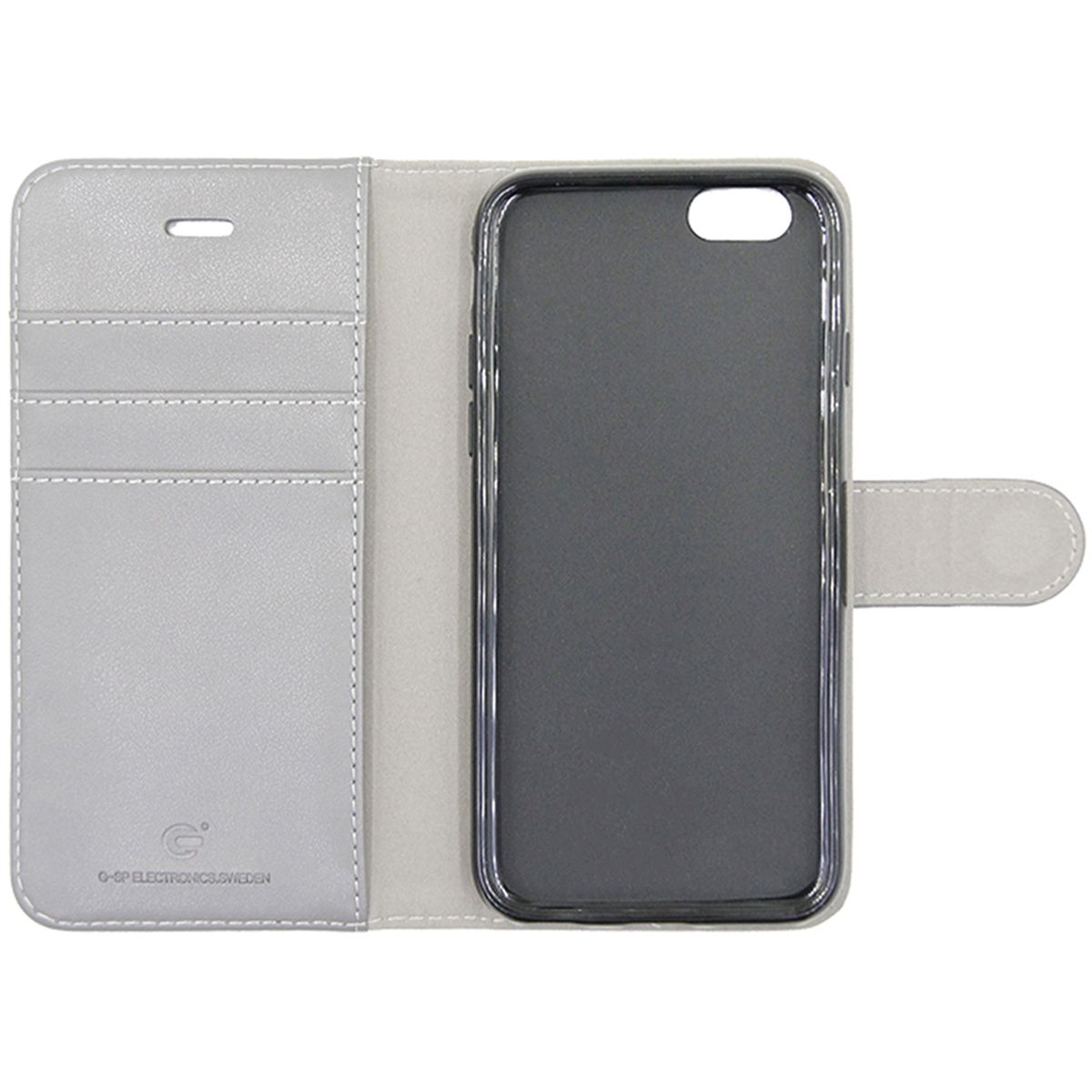 iPhone 6 och iPhone 6S Plånboksfodral Läder med Stativ - Grå image 2